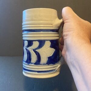 Clay mug stamped bottom